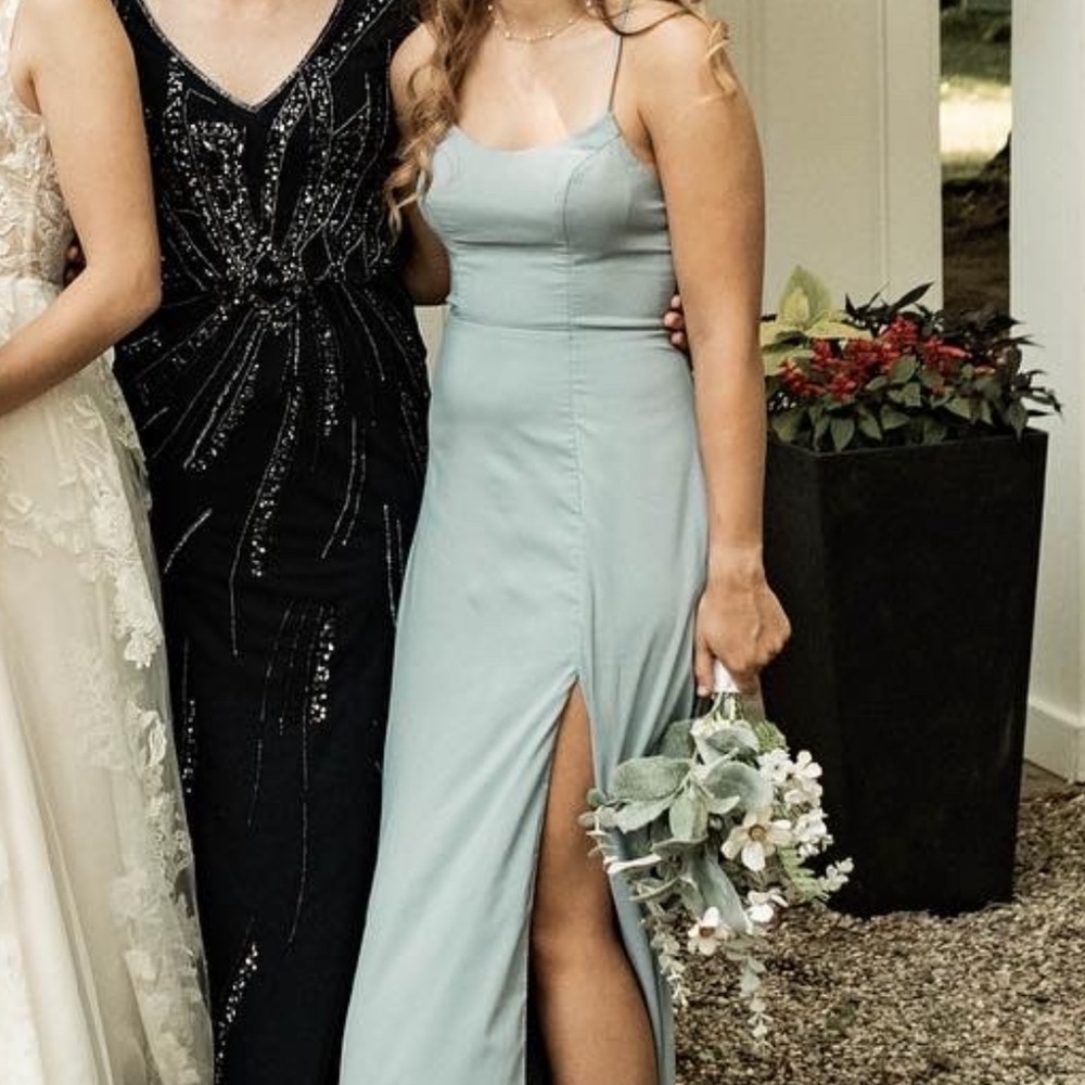 Azazie Light Blue Chiffon Forma Dress